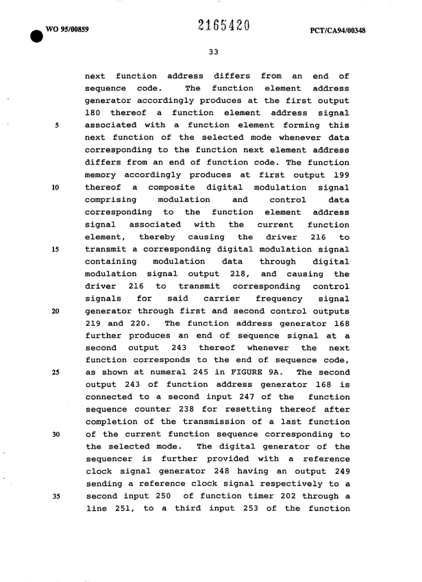 Canadian Patent Document 2165420. Description 20030325. Image 33 of 34