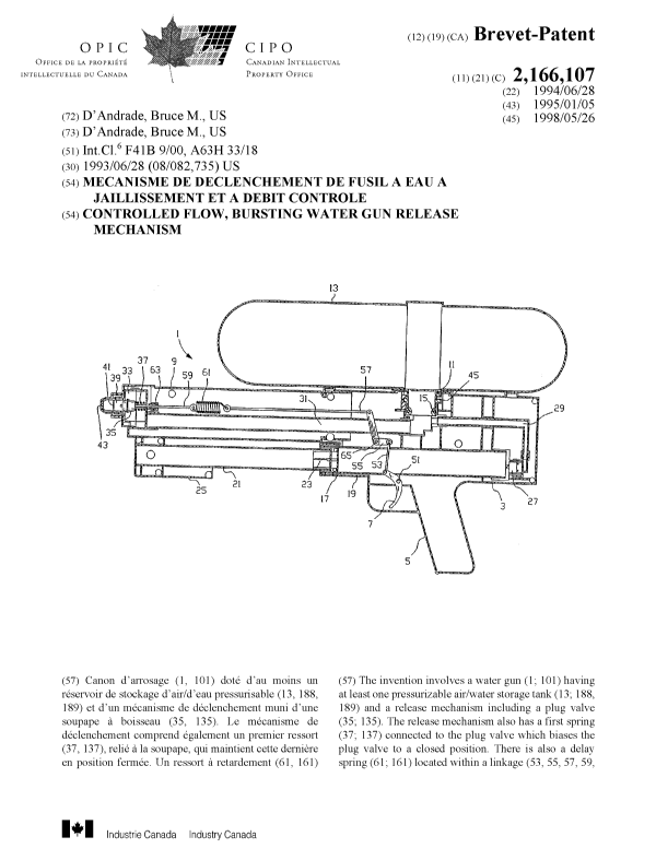 Canadian Patent Document 2166107. Cover Page 19980513. Image 1 of 2