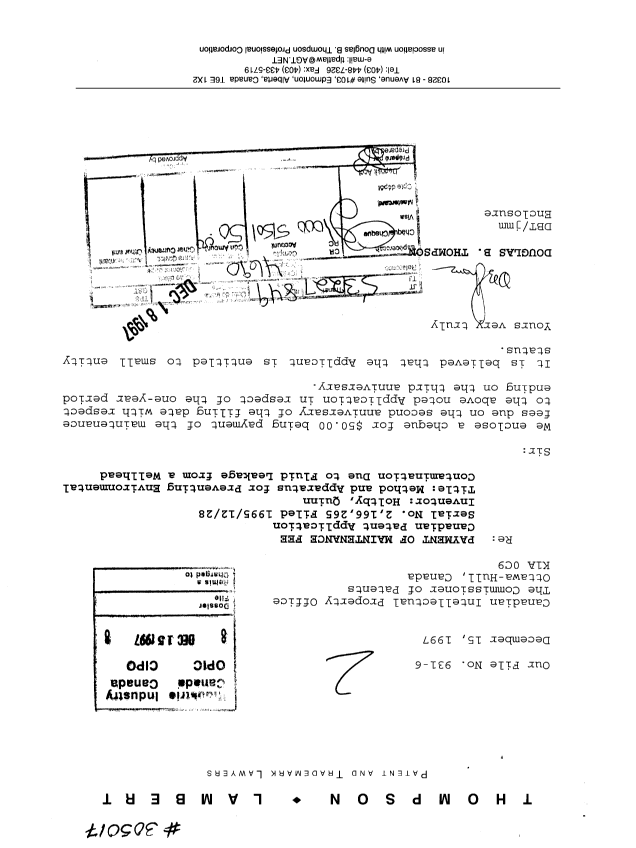 Document de brevet canadien 2166265. Taxes 19961215. Image 1 de 1