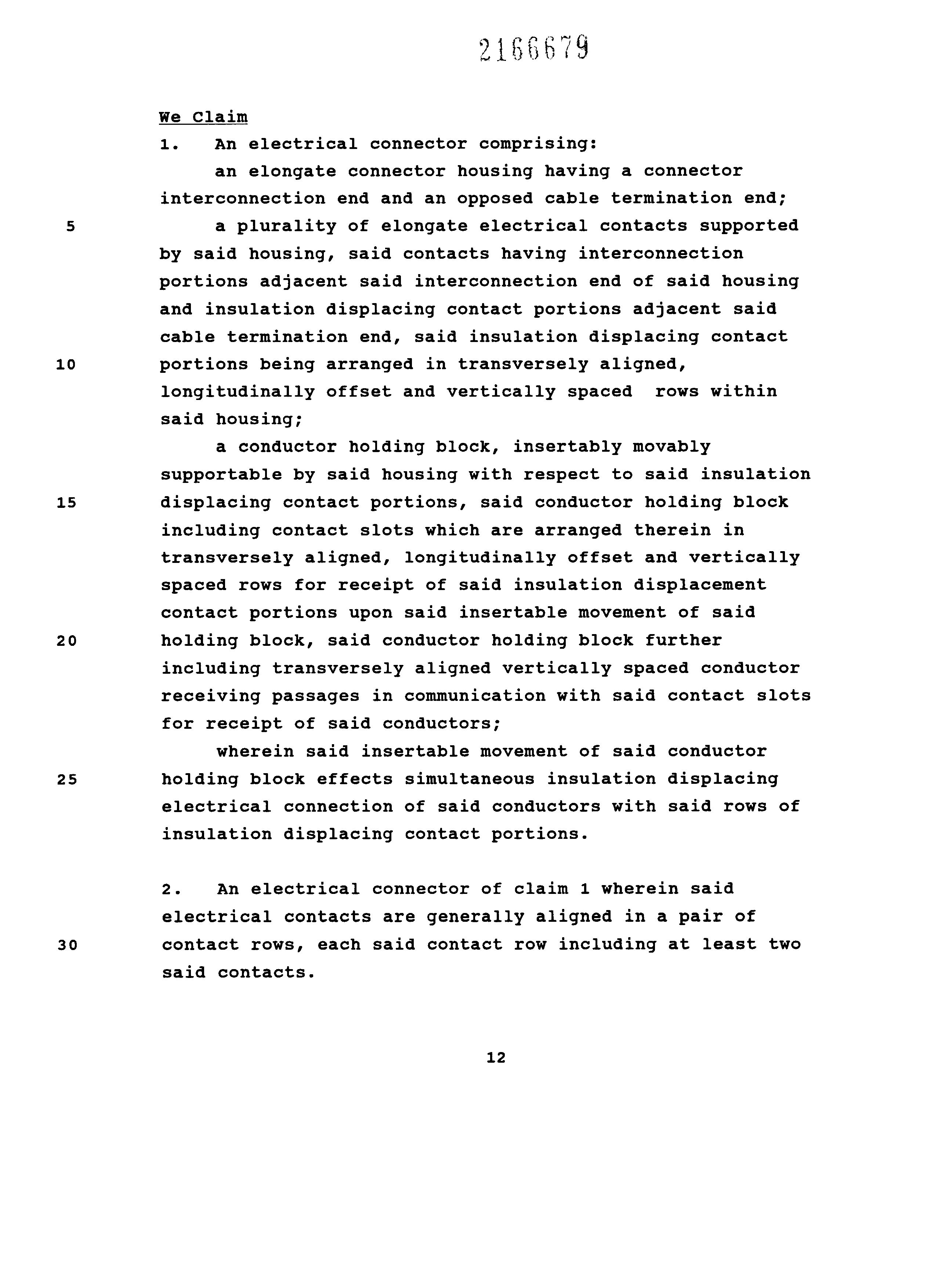 Canadian Patent Document 2166679. Claims 19960105. Image 1 of 3
