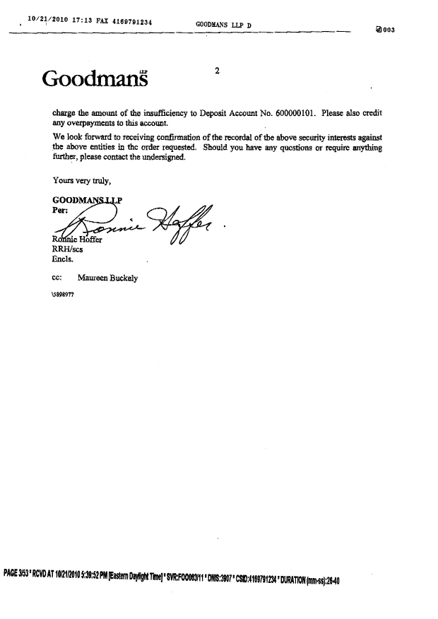 Document de brevet canadien 2169405. Cession 20101021. Image 2 de 53