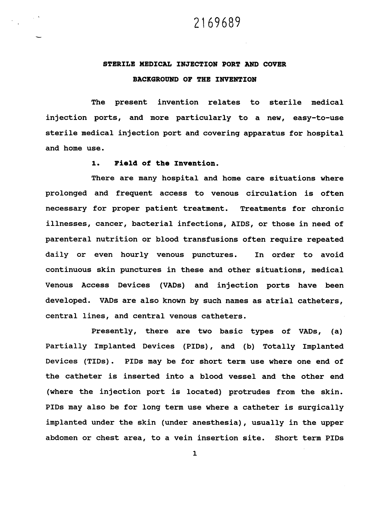 Canadian Patent Document 2169689. Description 19960216. Image 1 of 18