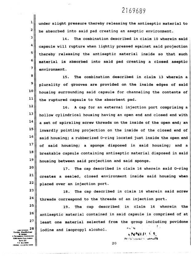 Canadian Patent Document 2169689. Correspondence 19960307. Image 24 of 25