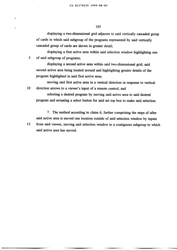 Document de brevet canadien 2170429. Revendications 19990803. Image 4 de 4