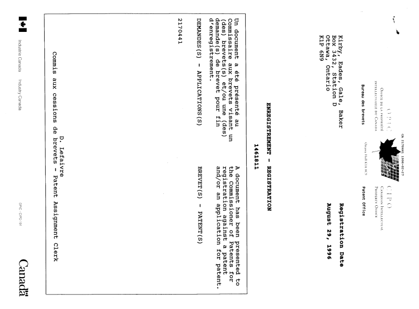 Document de brevet canadien 2170441. Correspondance de la poursuite 19960227. Image 1 de 14