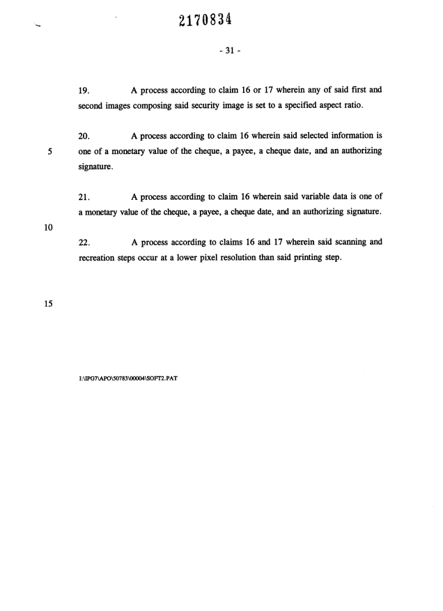 Document de brevet canadien 2170834. Revendications 19960301. Image 7 de 7