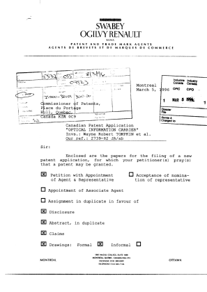 Canadian Patent Document 2171082. Assignment 19960305. Image 1 of 24