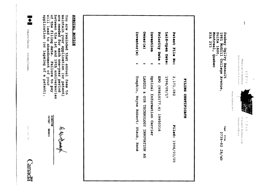 Canadian Patent Document 2171082. Assignment 19960305. Image 24 of 24