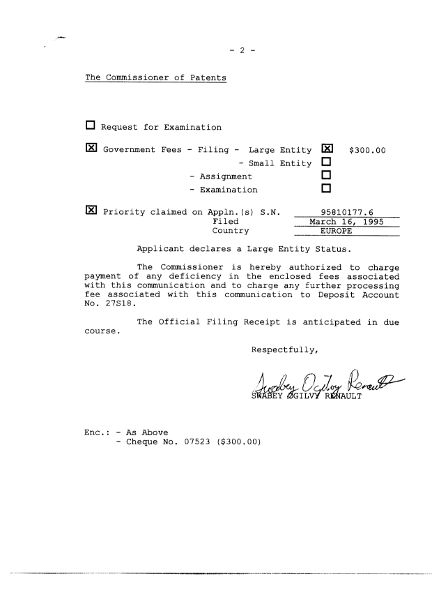 Document de brevet canadien 2171082. Cession 19960305. Image 2 de 24