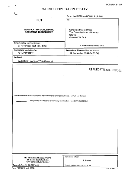 Document de brevet canadien 2171458. PCT 19951208. Image 2 de 81