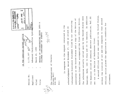 Canadian Patent Document 2172187. Prosecution-Amendment 19961221. Image 1 of 2