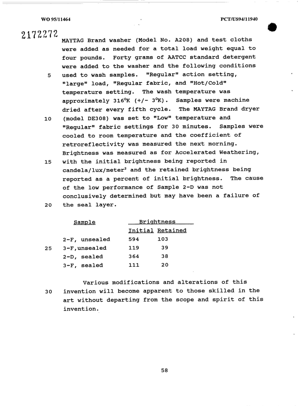 Document de brevet canadien 2172272. Description 19950427. Image 58 de 58