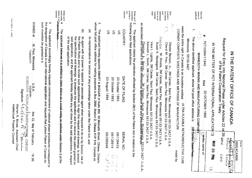 Canadian Patent Document 2172272. Assignment 19960320. Image 2 of 8