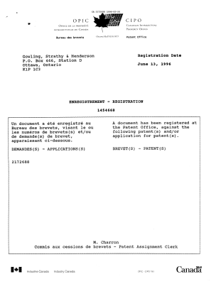 Document de brevet canadien 2172688. Correspondance de la poursuite 19960326. Image 1 de 3