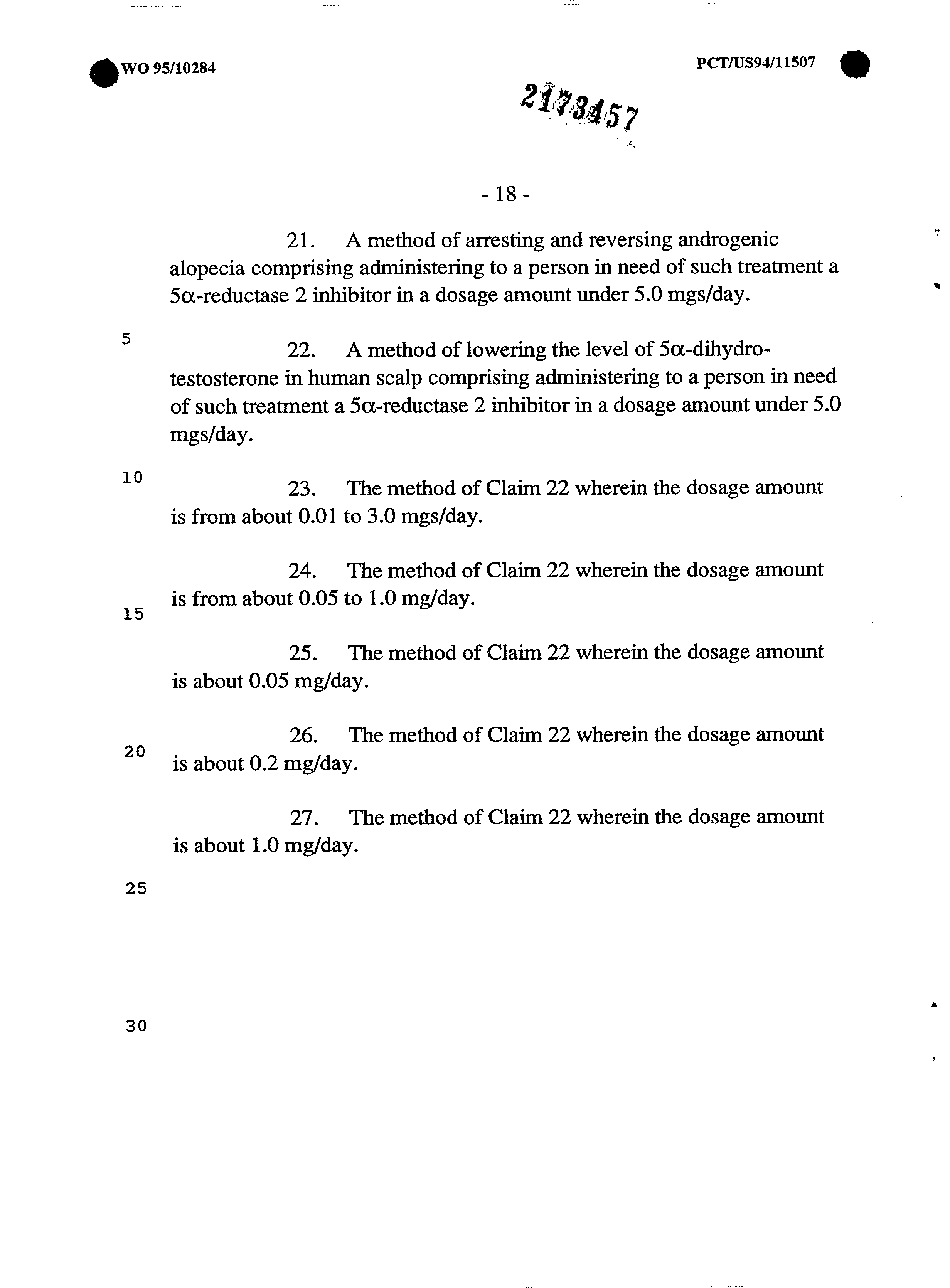 Canadian Patent Document 2173457. Claims 19941220. Image 4 of 4