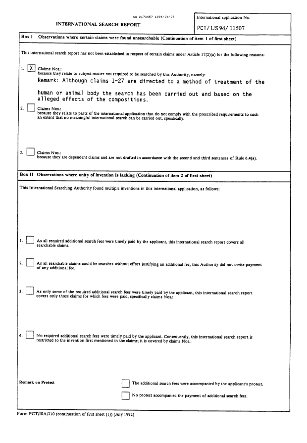 Document de brevet canadien 2173457. Rapport d'examen préliminaire international 19960403. Image 13 de 14