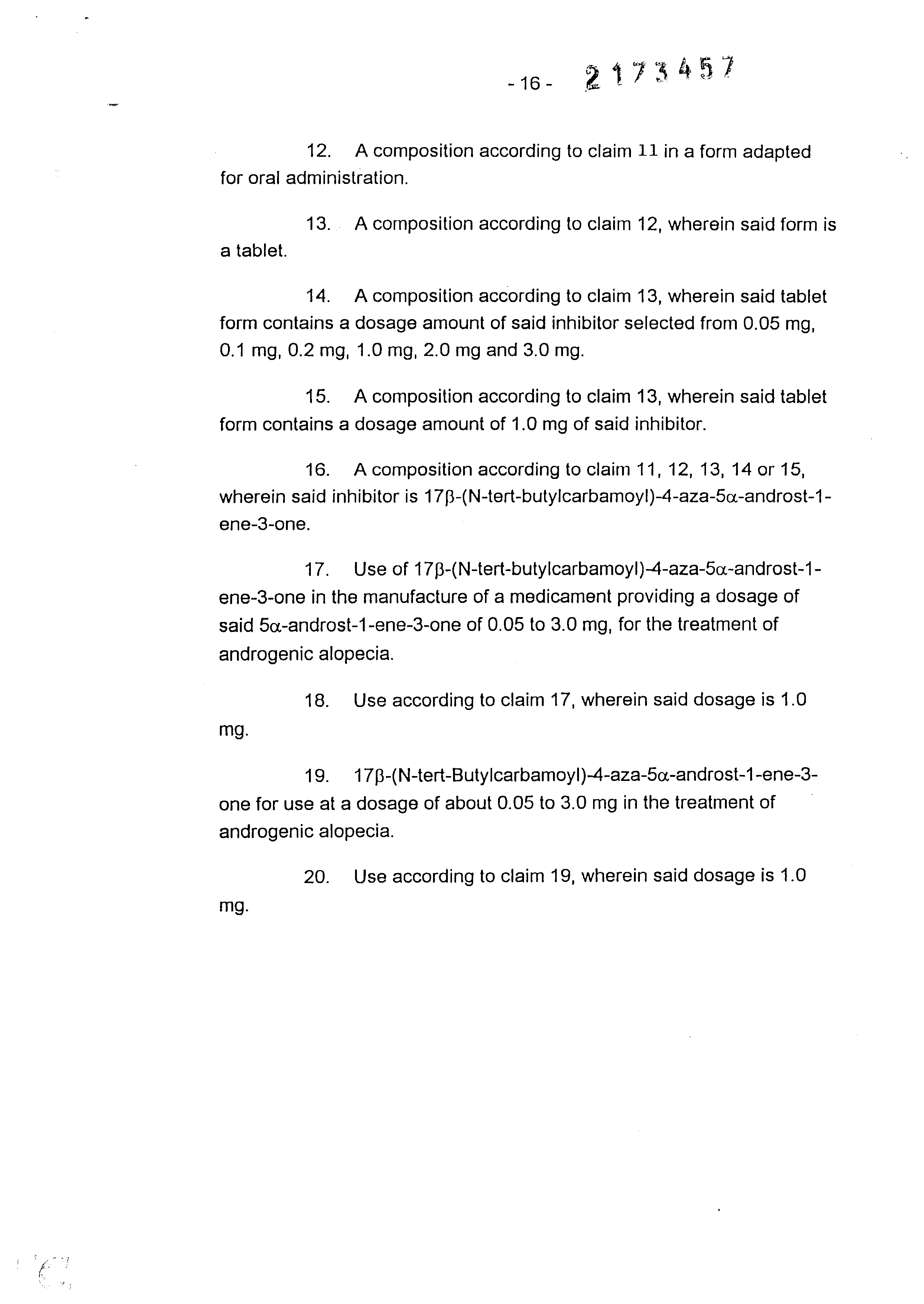 Canadian Patent Document 2173457. Claims 19971222. Image 2 of 2