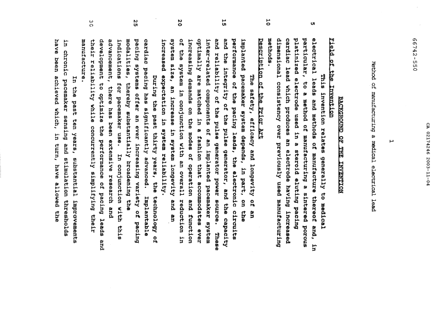 Document de brevet canadien 2174246. Description 20031104. Image 1 de 16