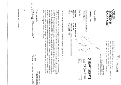 Canadian Patent Document 2174719. Prosecution-Amendment 20010824. Image 1 of 1