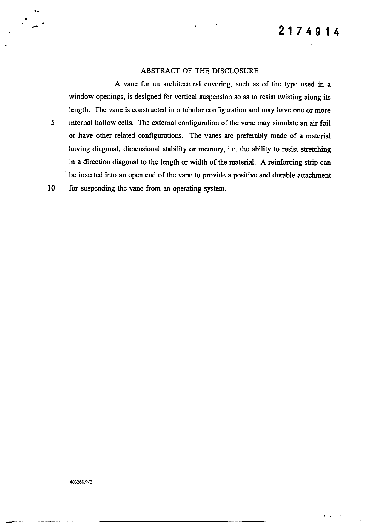 Document de brevet canadien 2174914. Abrégé 19981230. Image 1 de 1