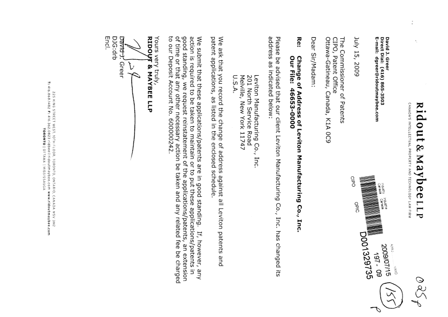 Document de brevet canadien 2175514. Cession 20090715. Image 1 de 15