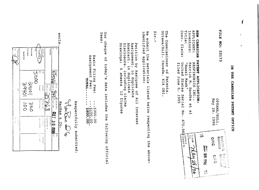 Document de brevet canadien 2177524. Cession 19960528. Image 1 de 9