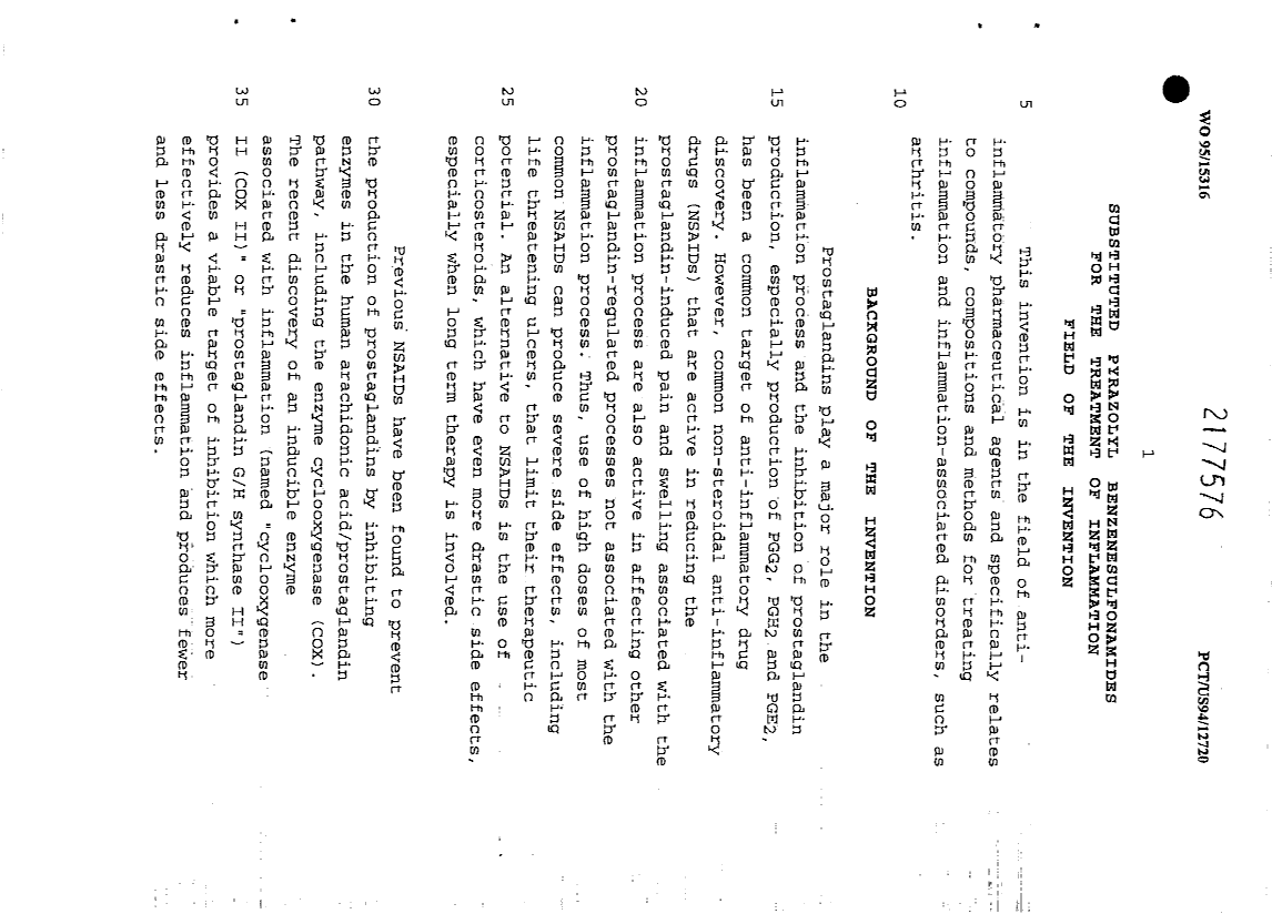 Document de brevet canadien 2177576. Description 19950608. Image 1 de 183