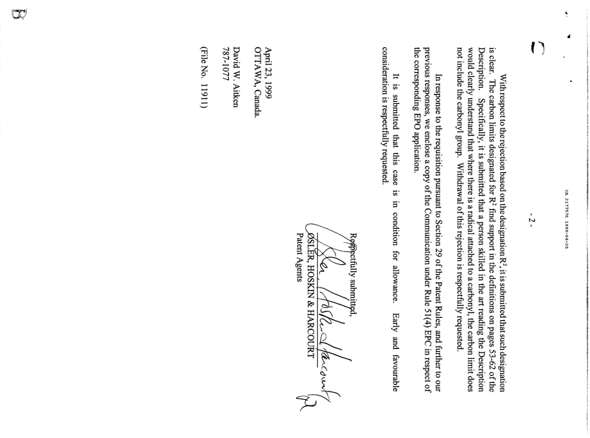 Document de brevet canadien 2177576. Poursuite-Amendment 19981226. Image 2 de 2