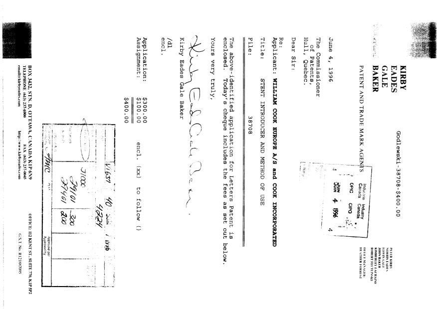 Document de brevet canadien 2178141. Cession 19960604. Image 1 de 11