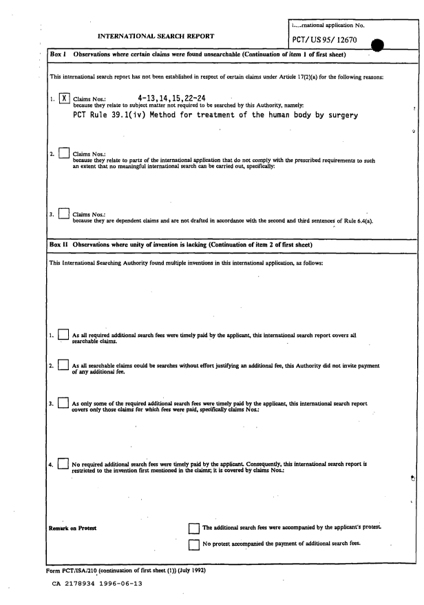 Document de brevet canadien 2178934. Rapport d'examen préliminaire international 19960613. Image 2 de 3