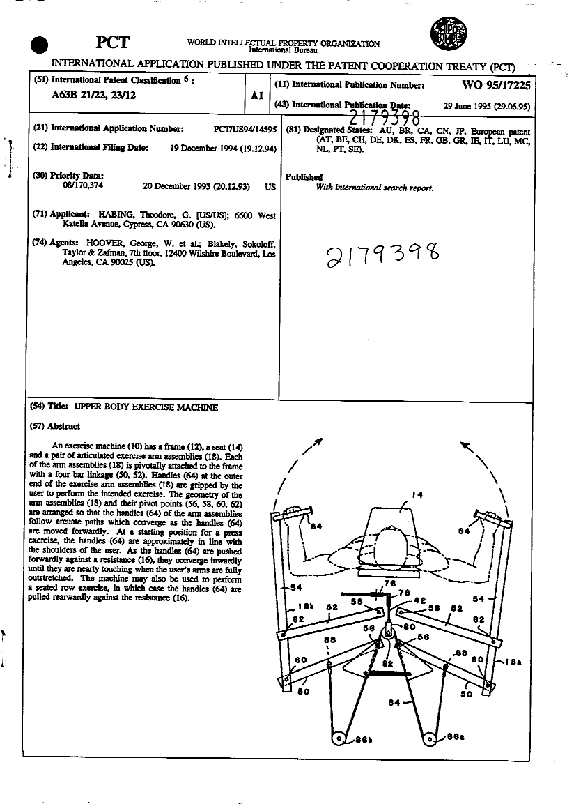 Canadian Patent Document 2179398. Abstract 19950629. Image 1 of 1