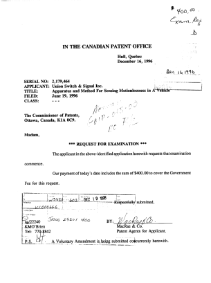 Document de brevet canadien 2179464. Poursuite-Amendment 19961216. Image 1 de 8