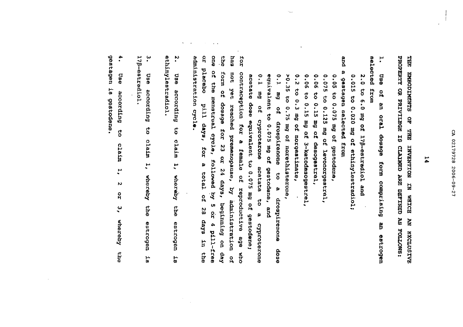 Document de brevet canadien 2179728. Revendications 20051227. Image 1 de 4