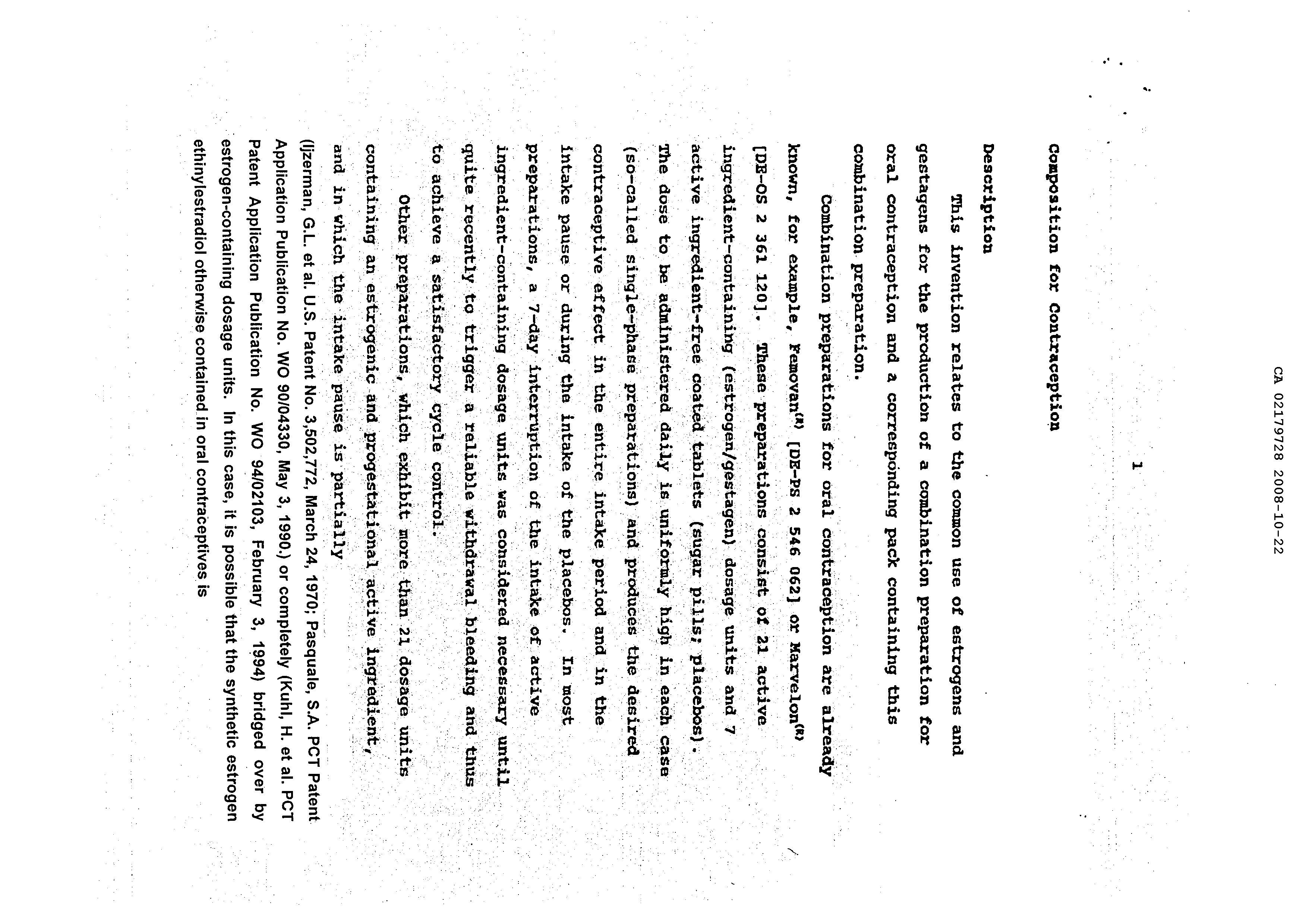 Document de brevet canadien 2179728. Description 20071222. Image 1 de 13