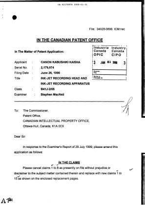 Document de brevet canadien 2179974. Poursuite-Amendment 20000131. Image 1 de 5