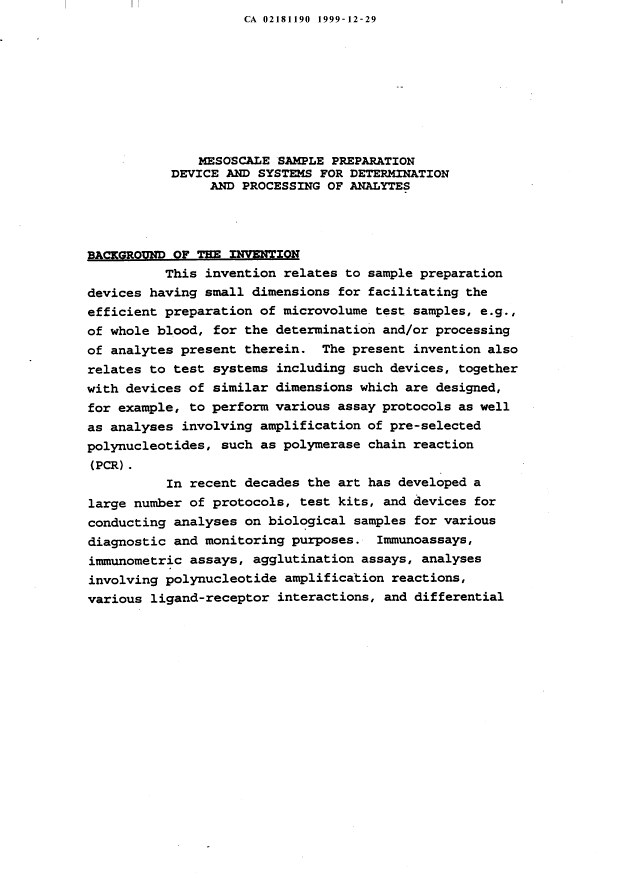 Canadian Patent Document 2181190. Description 19991229. Image 1 of 48