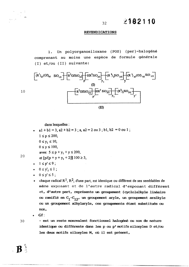 Document de brevet canadien 2182110. Revendications 20000517. Image 1 de 16