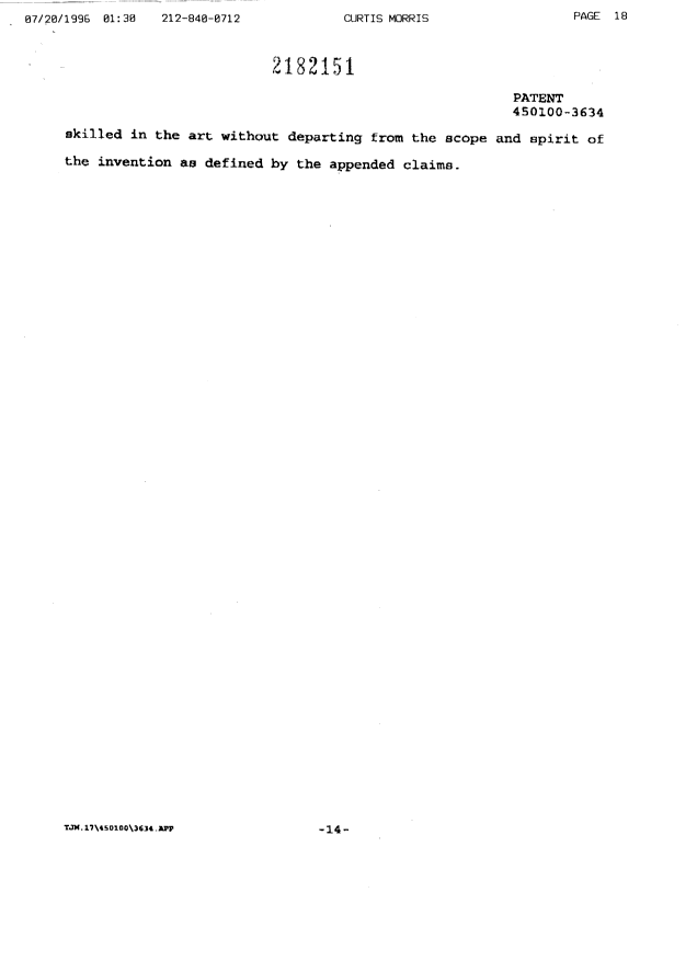 Canadian Patent Document 2182151. Description 19961101. Image 14 of 14