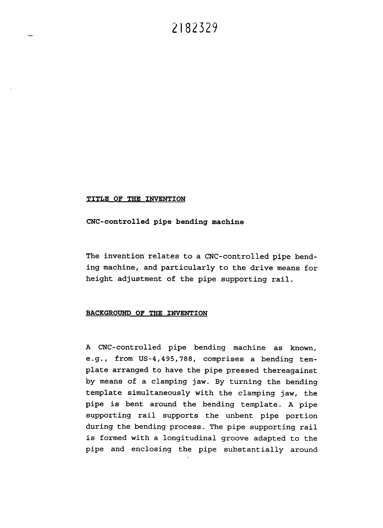 Canadian Patent Document 2182329. Description 19960730. Image 1 of 9