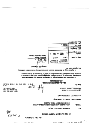 Canadian Patent Document 2184511. Fees 20000529. Image 1 of 1