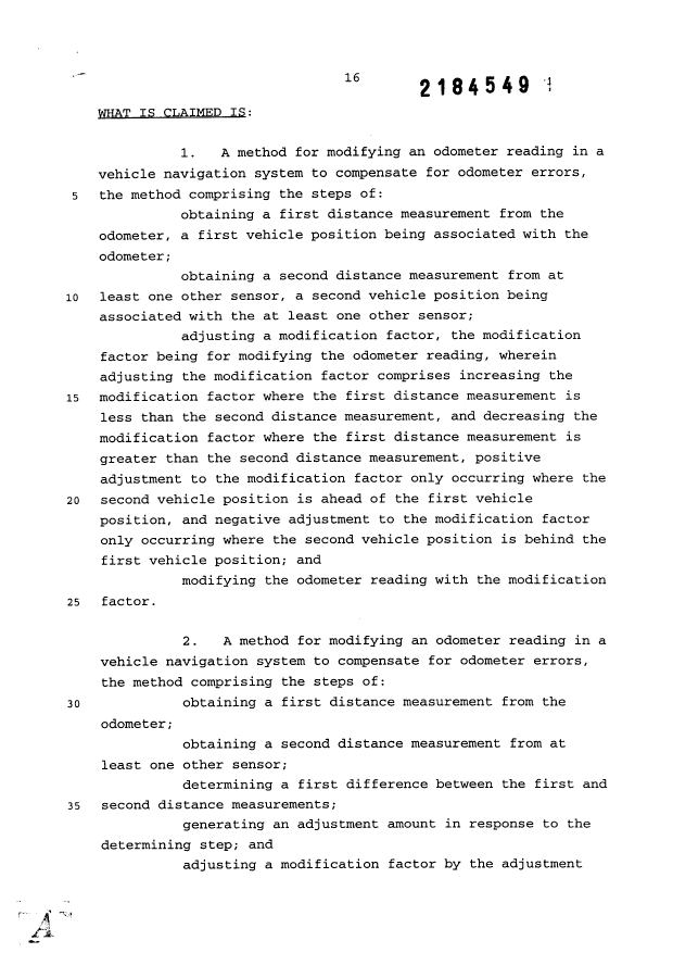 Document de brevet canadien 2184549. Revendications 19990113. Image 1 de 11
