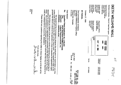 Canadian Patent Document 2184551. Prosecution-Amendment 19991027. Image 1 of 1
