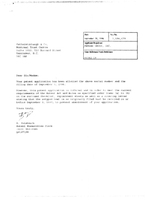 Canadian Patent Document 2184679. Correspondence 19960930. Image 1 of 93