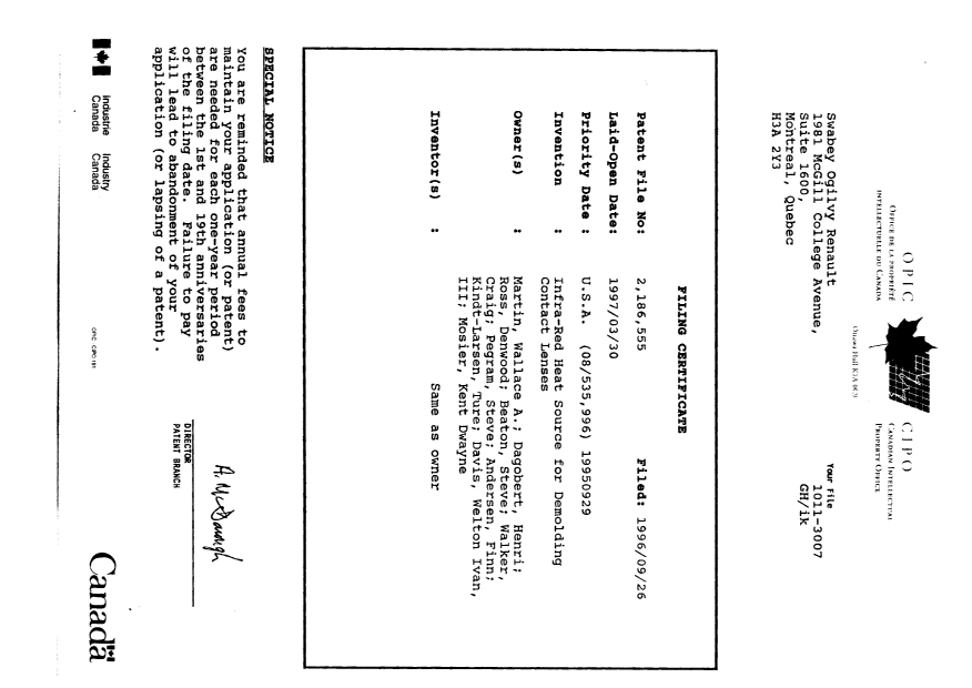 Canadian Patent Document 2186555. Assignment 19960926. Image 26 of 26