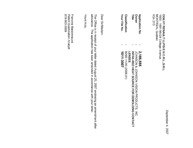 Canadian Patent Document 2186555. Correspondence 20070820. Image 1 of 1
