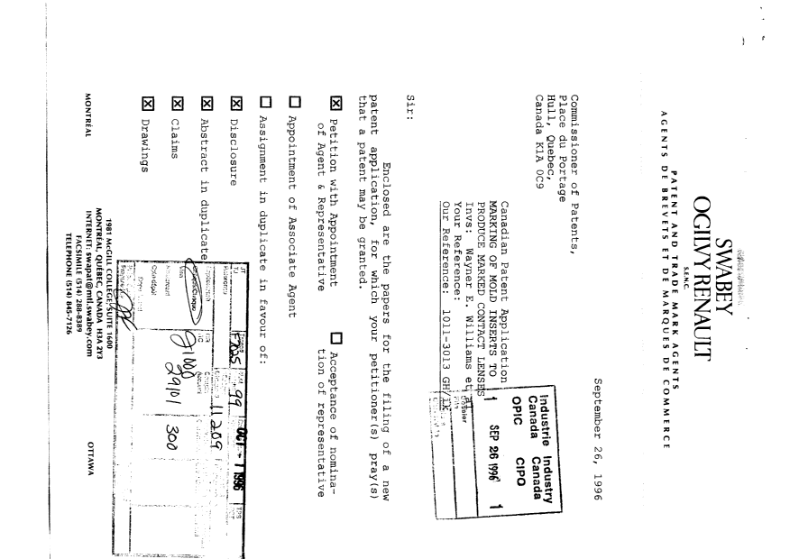 Document de brevet canadien 2186570. Cession 19960926. Image 1 de 19