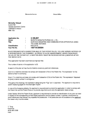 Document de brevet canadien 2186807. Correspondance 19980318. Image 1 de 1