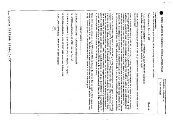 Canadian Patent Document 2187288. International Preliminary Examination Report 19961007. Image 8 of 8