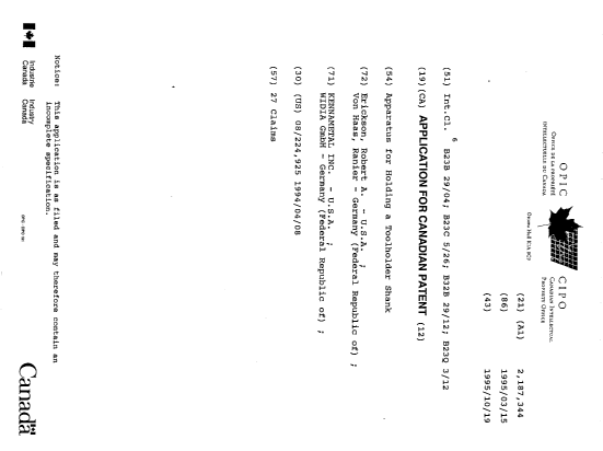Document de brevet canadien 2187344. Page couverture 19970212. Image 1 de 1