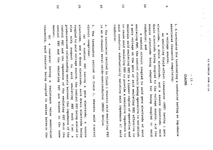 Document de brevet canadien 2188128. Revendications 19981214. Image 1 de 5